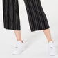 Bar III  Women's Cropped Stripe Pants Black Size 14