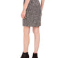 Bar III Women's Button-Detail Tweed Pencil Skirt Black Size 16