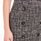 Bar III Women's Button-Detail Tweed Pencil Skirt Black Size 16
