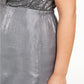 Kasper Women's Plus Metallic Pencil Skirt Silver Size Petite Small
