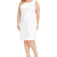 Kasper Women's Plus Size Animal-Print Jacquard Sheath Dress White Size Petite Small