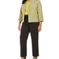 Kasper Women's Jacquard Plaid Jacket Yellow Size 22W