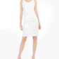 Kasper Women's Textured Zippered Sleeveless Jewel Neck Dress White Size 10