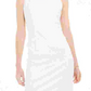 Kasper Women's Textured Zippered Sleeveless Jewel Neck Dress White Size 10