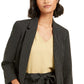 Bar III Women's Pinstripe Open-Front Blazer Charcoal Size XX Small