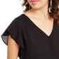 BCX Juniors' Peplum-Hem Faux-Button Top Black Size Small
