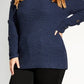City Chic Women's Trendy Plus Size Grommet-Sleeved Sweater Dark Blue Size Small Petite