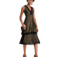 Taylor Women's Lace-Trim Metallic Tiered Dress Black Size 14