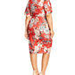 City Chic Women's Trendy Printed Twist Front Sheath Dress Orange Size 22W