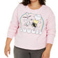 Love Tribe Women's Trendy Snoopy Boogie Graphic Print Sweatshirt Pink Size 2X