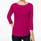 Charter Club Women's Pima Cotton Button Shoulder Top Pink Petite Small