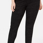 Style & Co Women's Plus Size Tonal-Print Seam-Front Leggings Charcoal Size 24W