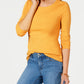 Charter Club Women's Pima Cotton Long Sleeve Top Gold Size X-Small