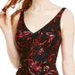 Sequin Hearts Women's Sequined Printed Sleeveless V Neck Short Body Con Cocktail Dress Black 5