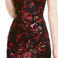 Sequin Hearts Women's Sequined Printed Sleeveless V Neck Short Body Con Cocktail Dress Black 5