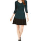 Taylor Women's Animal-Print Sweater Dress Green Size Large