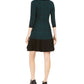 Taylor Women's Animal-Print Sweater Dress Green Size Large