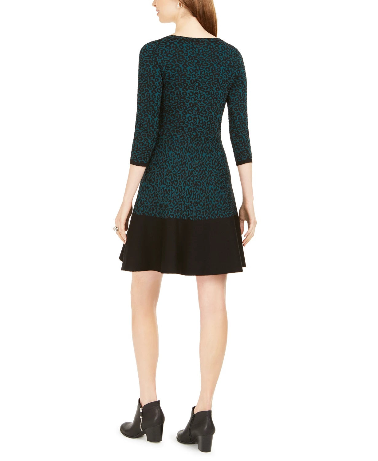 Taylor Women's Animal-Print Sweater Dress Green Size Large