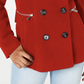Maralyn & Me Junior's Double Breasted Peacoat Red Size Medium