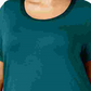 Alfani Women's Satin Trim High Low T-Shirt Green Size 3X