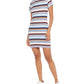 French Connection Women's Striped Crewneck T-Shirt Dress Blue Size 10