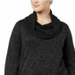 Ideology Women's Plus Size Cowl-Neck Pullover Black Size 1X