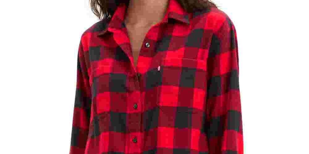 Levi's Women's Utility Shirt Red Size X-Large
