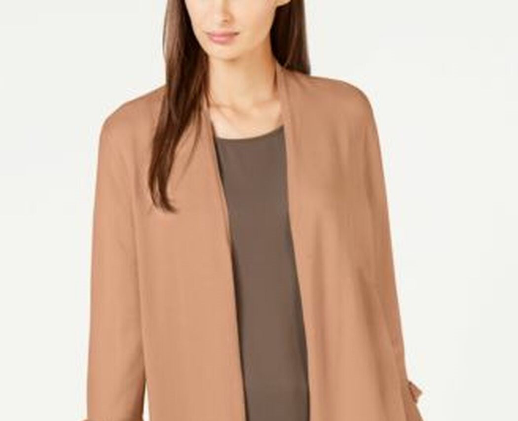 Alfani Women's Tie-Sleeve Cardigan Taupe Size Small