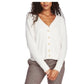1.STATE Women's V-Neck Cardigan Sweater White