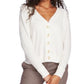 1.STATE Women's V-Neck Cardigan Sweater White
