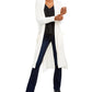 1.STATE Women's Waffle Knit Maxi Cardigan Sweater White