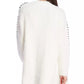1.STATE Women's Whipstitch Eyelash Cardigan Sweater White