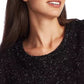 1.STATE Women's Eyelash Fringe Short Sleeve Top Gray Size Small