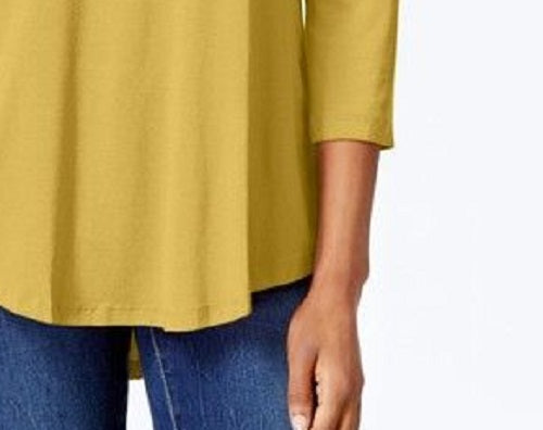 JM Collection Women's Scoop Neck Top In Regular And Petite Gold Size XX-Large