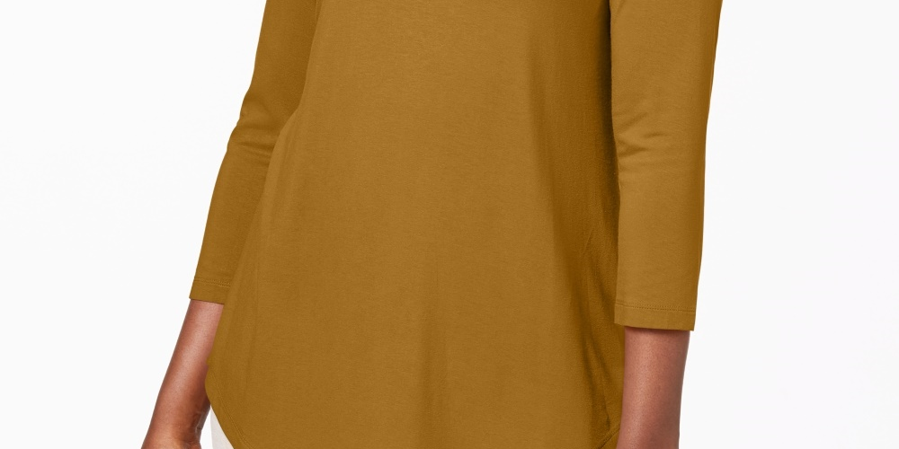 JM Collection Women's Scoop Neck Top Gold Size Medium