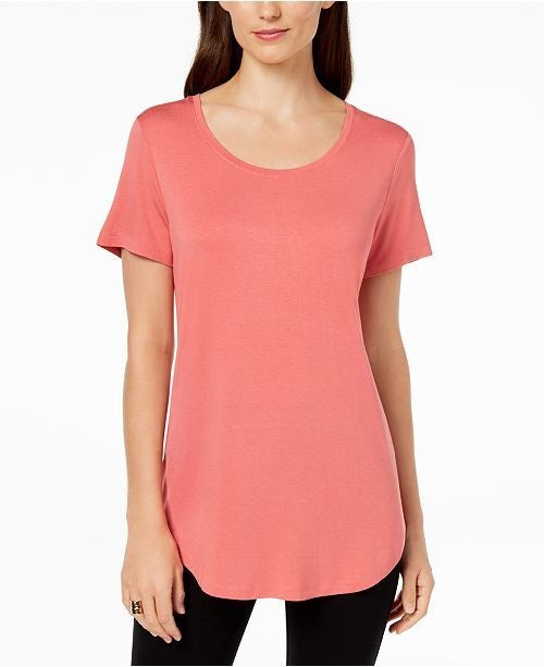 JM Collection Women's Scoop Neck Top Pink Size Small