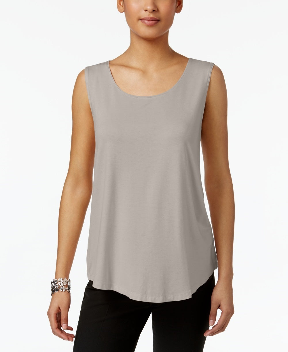 JM Collection Women's Scoop Neck Tank Top Brown Size Medium