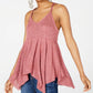 American Rag Junior's Waffle Racerback Tank Top  Pink Size X-Small
