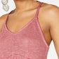 American Rag Junior's Waffle Racerback Tank Top  Pink Size X-Small