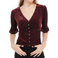 American Rag Juniors'' Burnout Velvet Top Black Size Large
