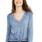 American Rag Juniors' Textured Tie-Waist Top Dark Blue Size Medium