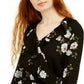 American Rag Junior's Floral Faux Wrap Dress Black Size Medium