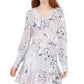 American Rag Juniors' Printed Ruffle-Trimmed Wrap Dress Gray Size Medium