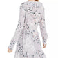 American Rag Juniors' Printed Ruffle-Trimmed Wrap Dress Gray Size Medium