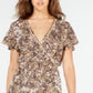 American Rag Juniors'' Printed Faux-Wrap Maxi Dress Brown Size Small