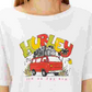 Hurley Junior's Cotton Van Vibes Graphic T-Shirt White Size Medium