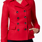 Celebrity Pink Juniors' Double-Breasted Hooded Peacoat Red Size Small