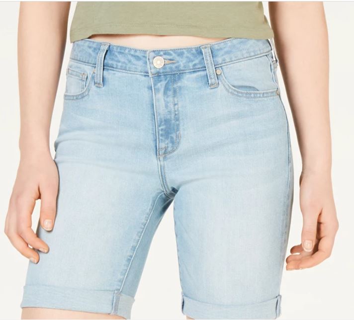 Celebrity Pink Junior's Cuffed Bermuda Shorts Blue Size 0