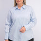 Calvin Klein Women's Plus Size Cotton Collared Shirt Blue Size 16W