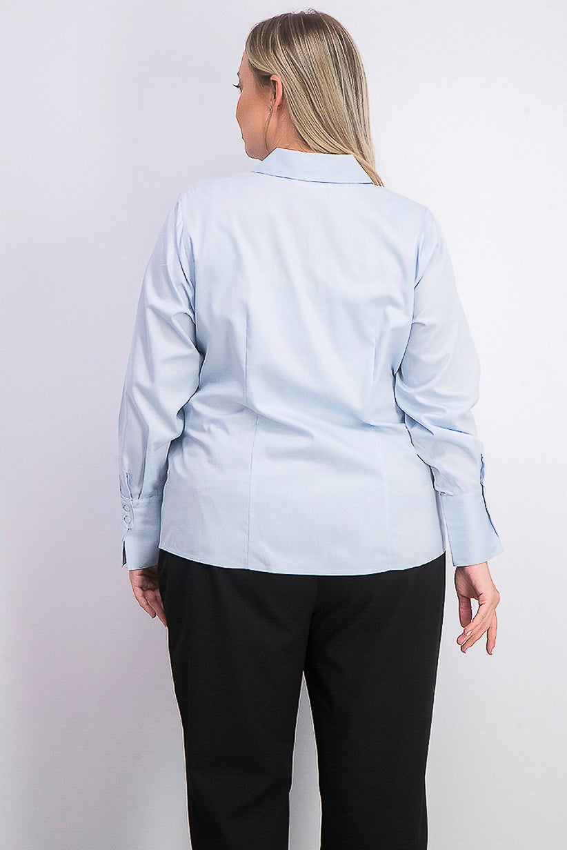 Calvin Klein Women's Plus Size Cotton Collared Shirt Blue Size 16W